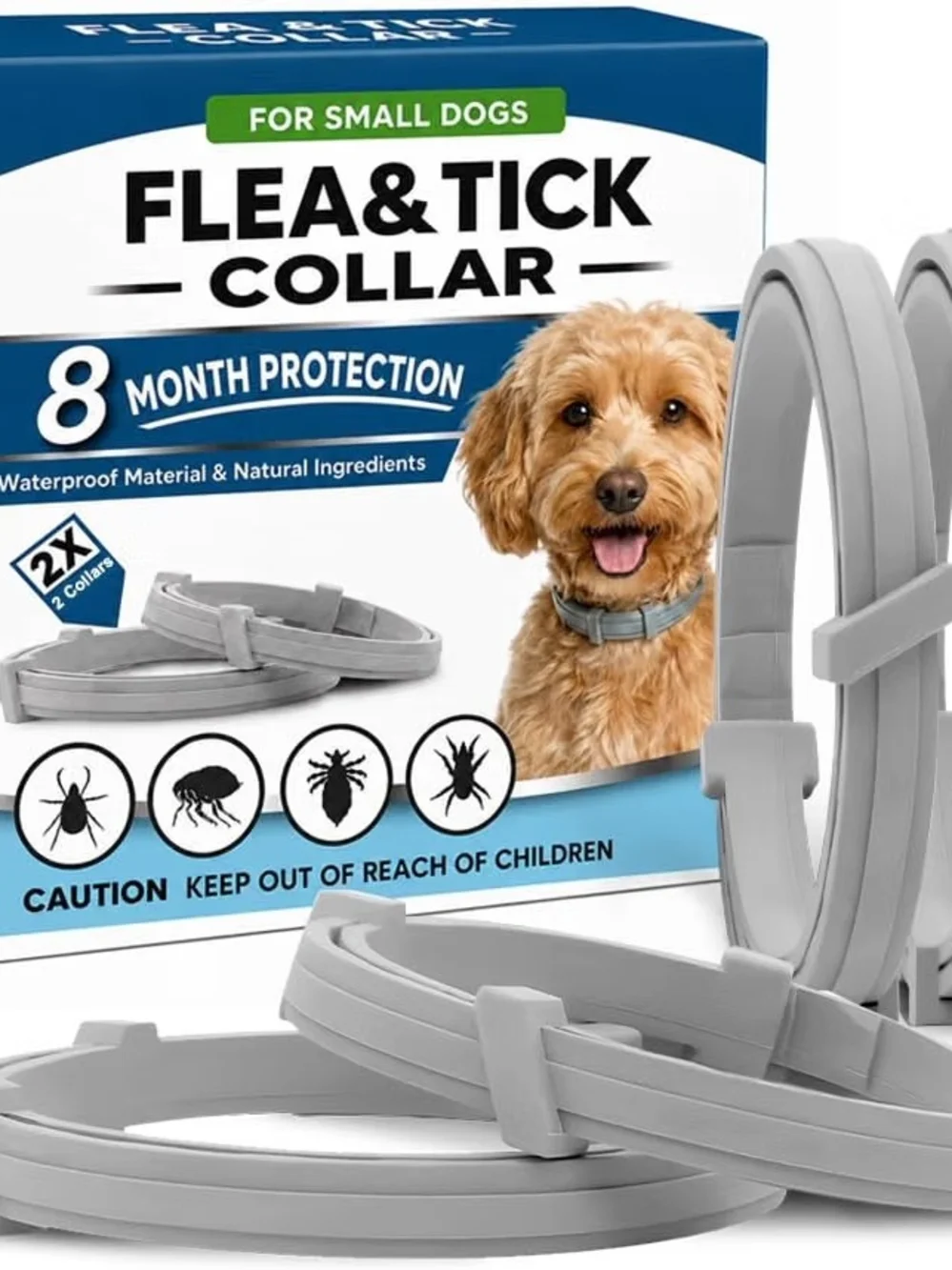 Flea & Tick Collar for Small Dogs - Gray